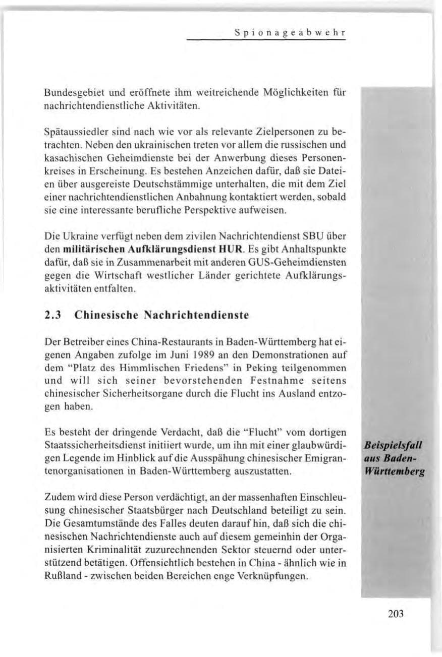 Seite 203 des Verfassungsschutzbericht 1997 Baden-Württemberg