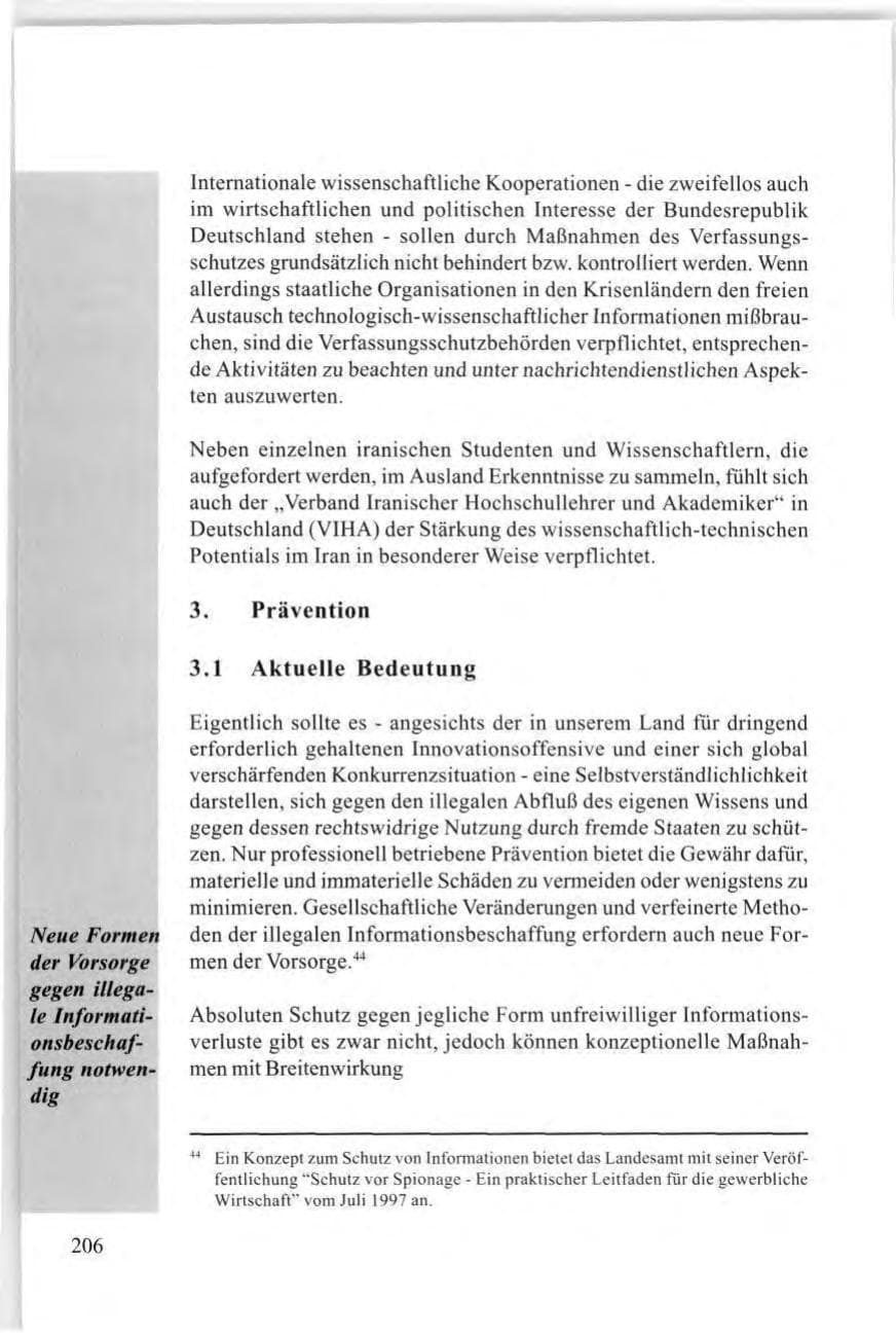 Seite 206 des Verfassungsschutzbericht 1997 Baden-Württemberg