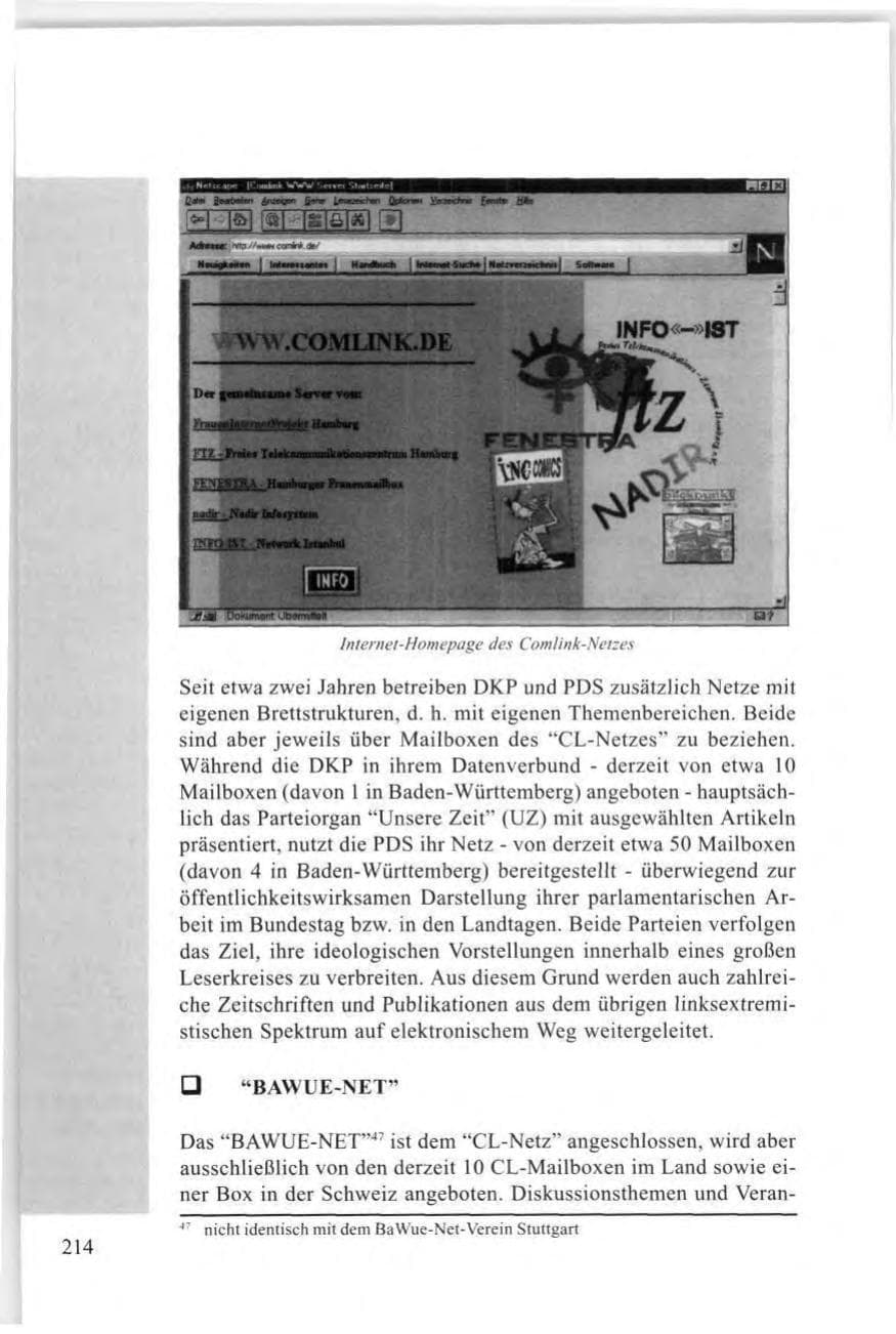 Seite 214 des Verfassungsschutzbericht 1997 Baden-Württemberg