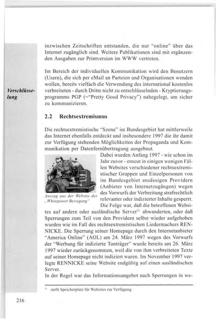 Seite 216 des Verfassungsschutzbericht 1997 Baden-Württemberg