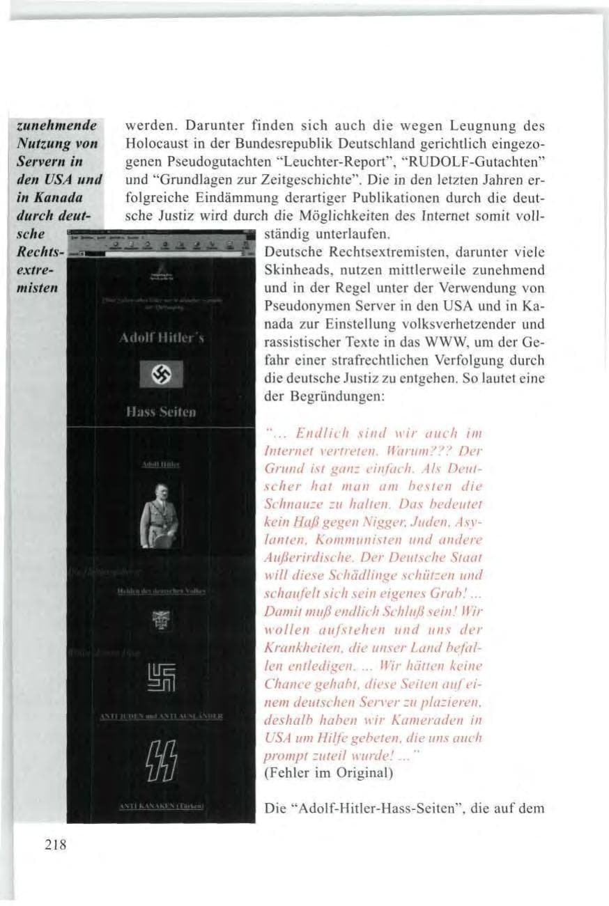 Seite 218 des Verfassungsschutzbericht 1997 Baden-Württemberg