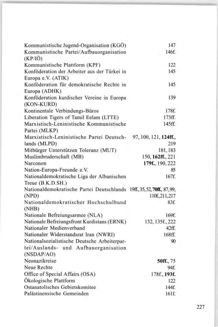 Seite 227 des Verfassungsschutzbericht 1997 Baden-Württemberg