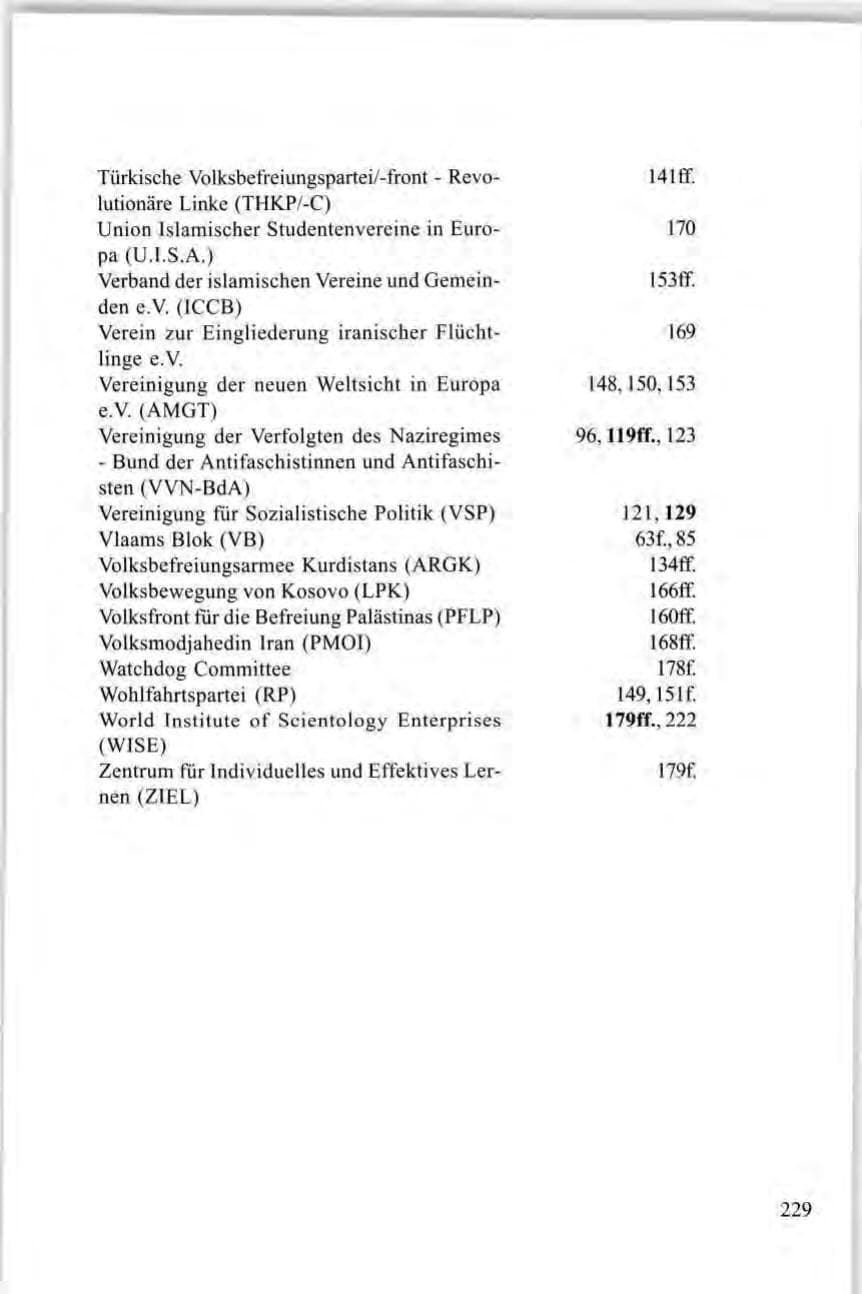 Seite 229 des Verfassungsschutzbericht 1997 Baden-Württemberg