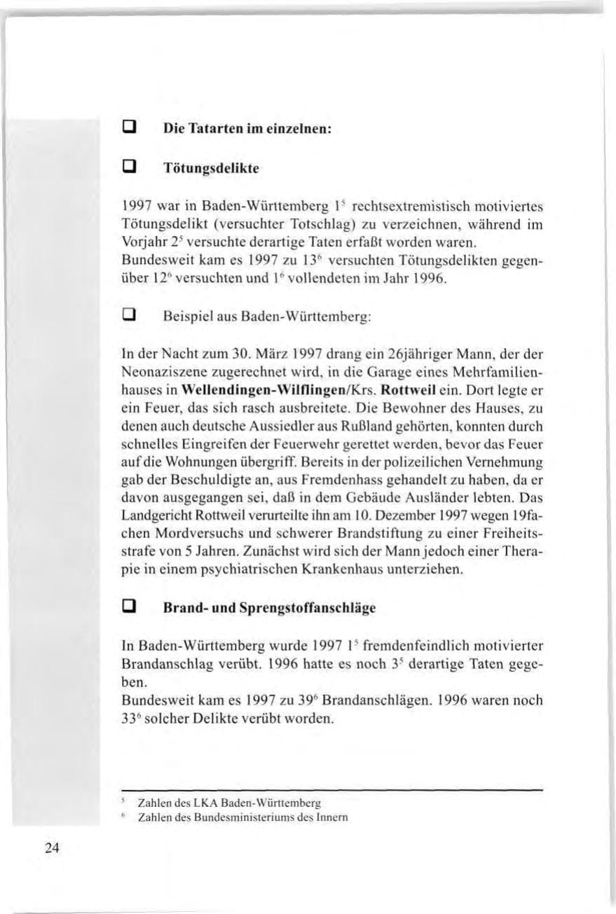 Seite 26 des Verfassungsschutzbericht 1997 Baden-Württemberg