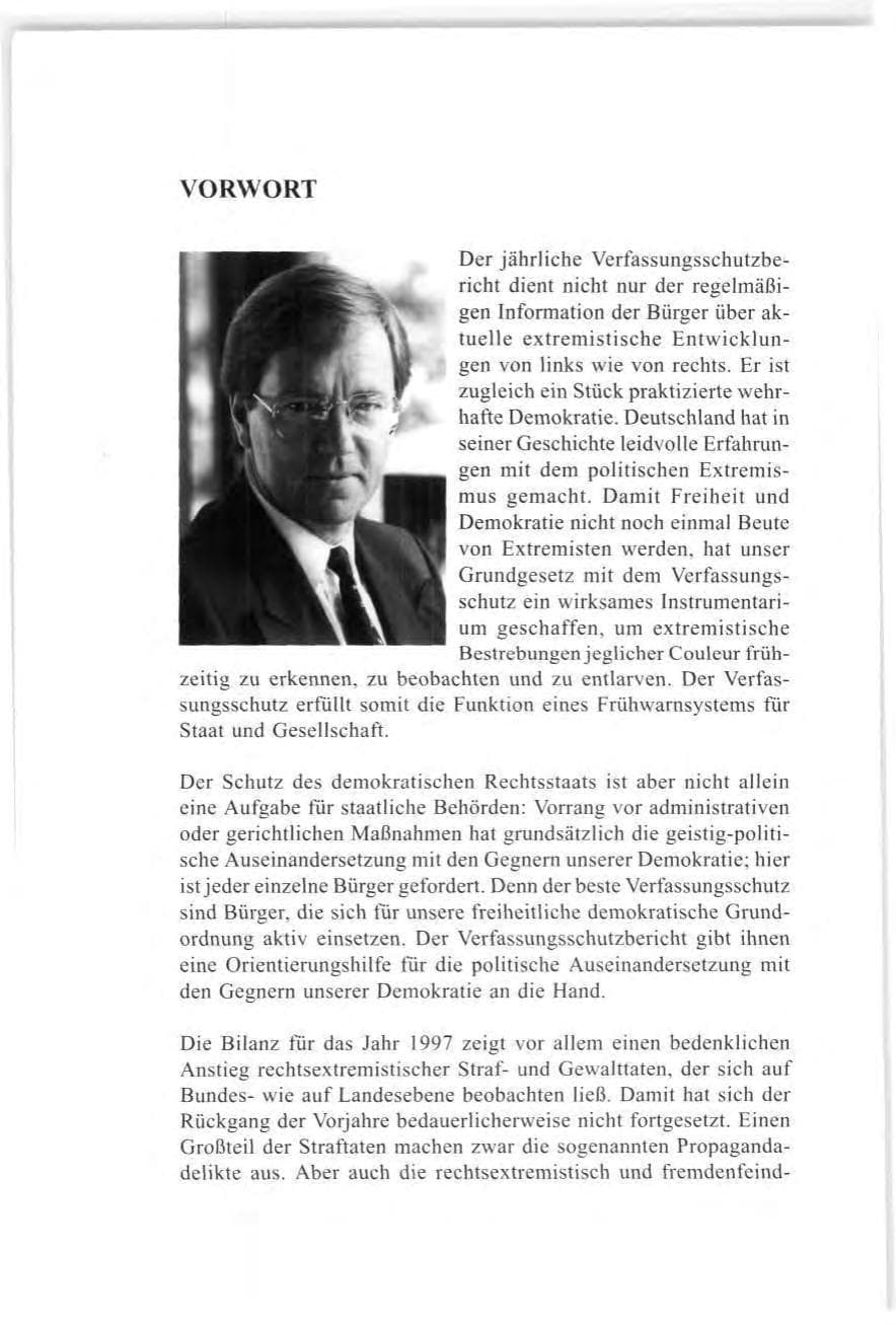 Seite 4 des Verfassungsschutzbericht 1997 Baden-Württemberg