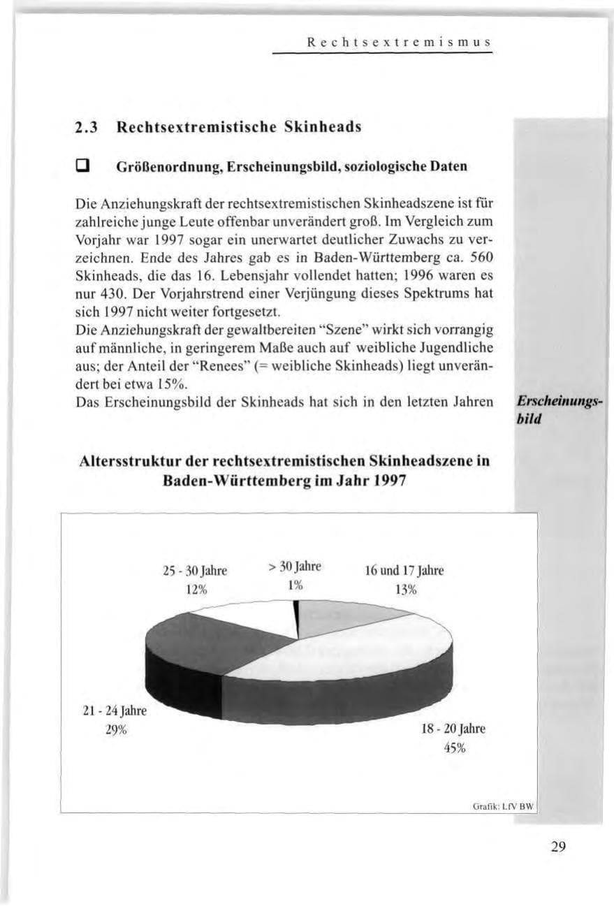Seite 31 des Verfassungsschutzbericht 1997 Baden-Württemberg