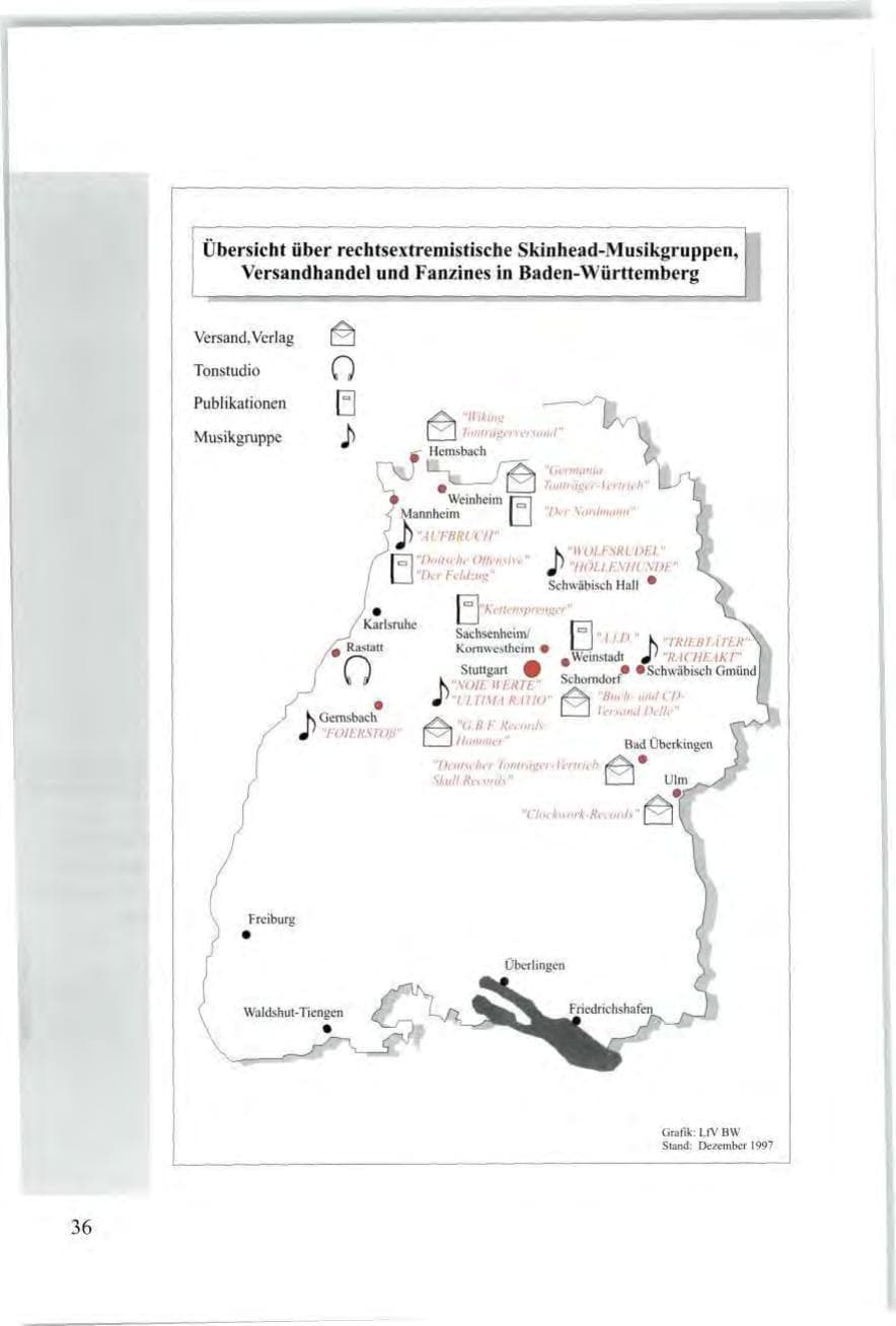 Seite 38 des Verfassungsschutzbericht 1997 Baden-Württemberg
