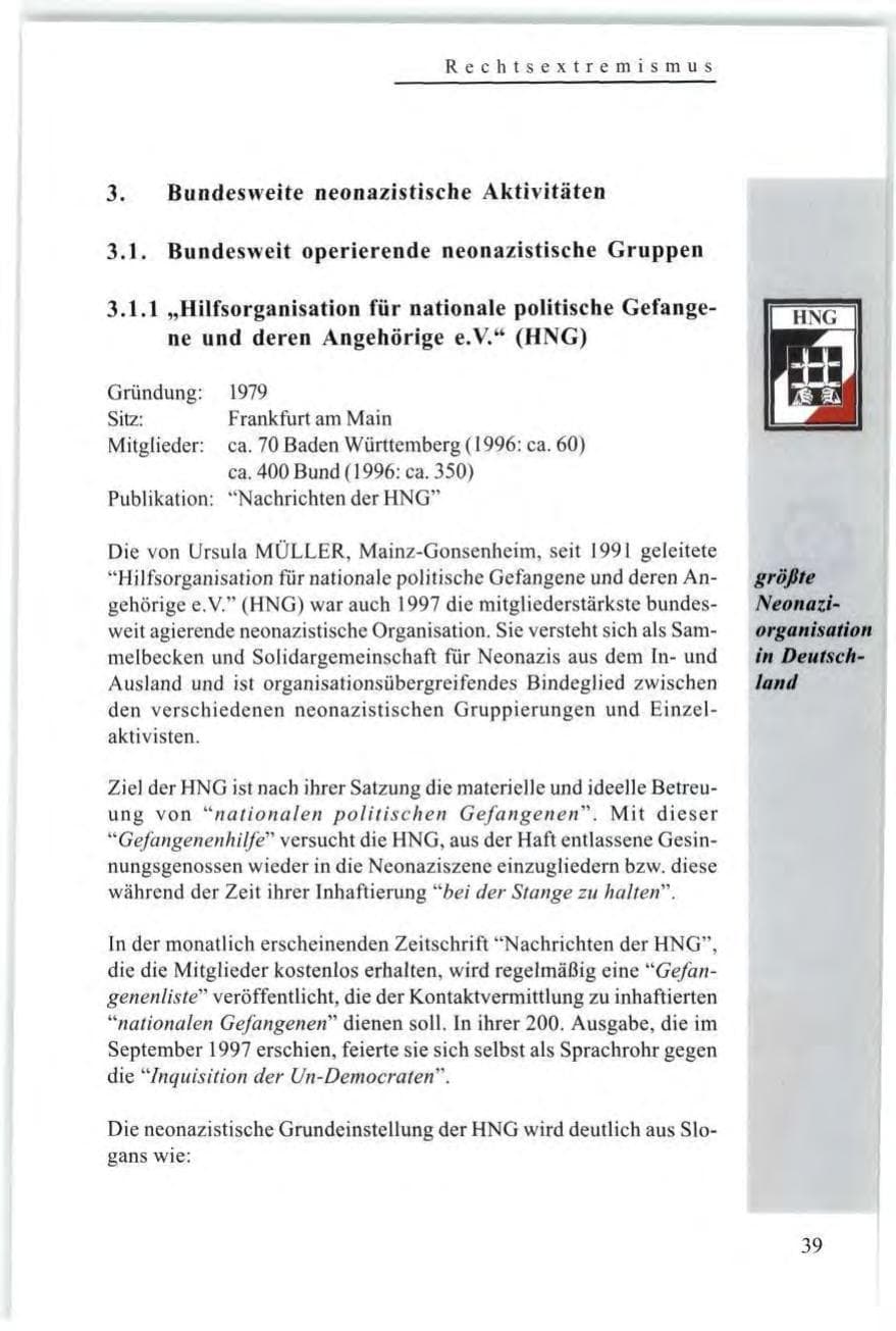 Seite 41 des Verfassungsschutzbericht 1997 Baden-Württemberg
