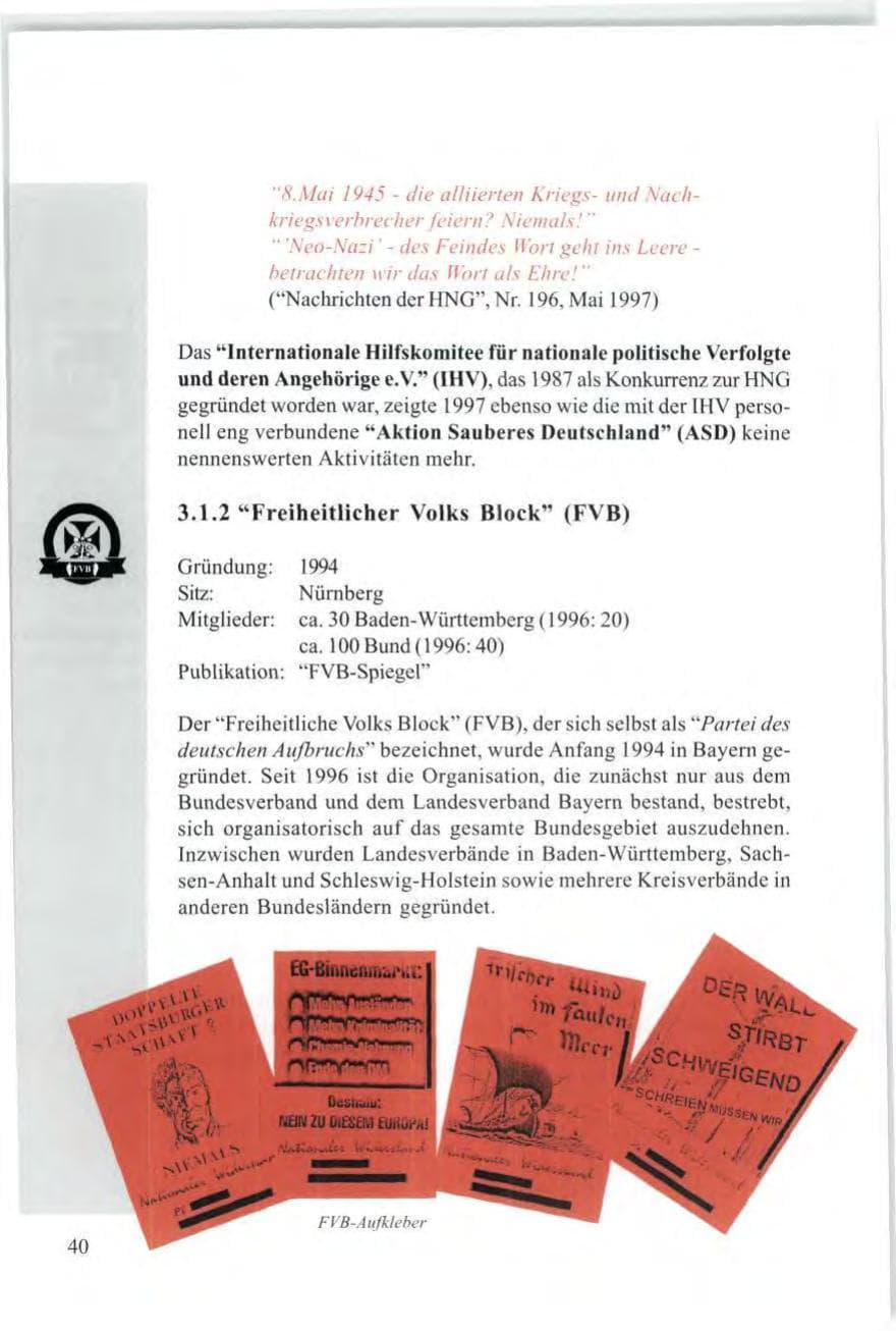 Seite 42 des Verfassungsschutzbericht 1997 Baden-Württemberg