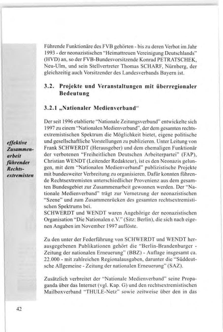 Seite 44 des Verfassungsschutzbericht 1997 Baden-Württemberg
