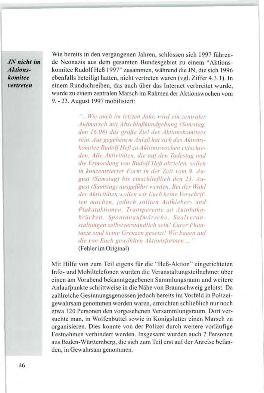 Seite 48 des Verfassungsschutzbericht 1997 Baden-Württemberg