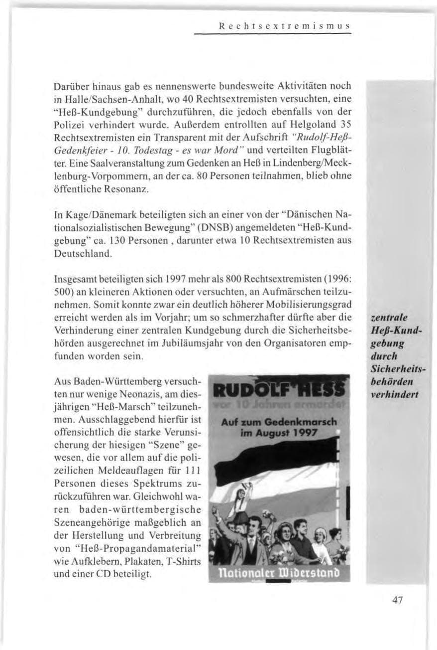Seite 49 des Verfassungsschutzbericht 1997 Baden-Württemberg