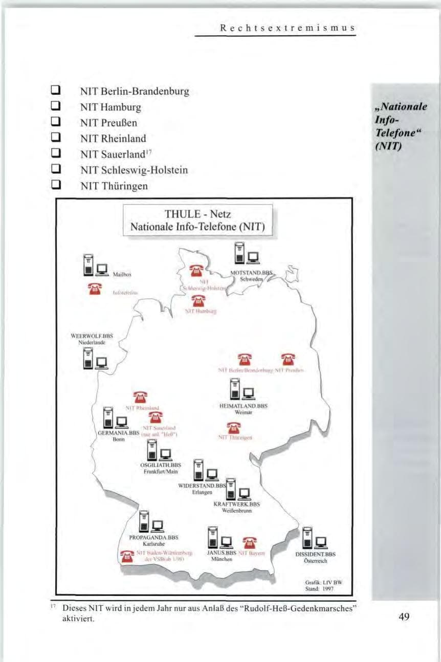 Seite 51 des Verfassungsschutzbericht 1997 Baden-Württemberg