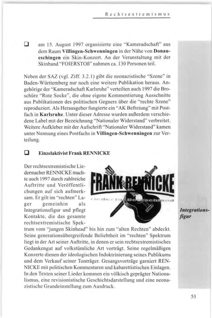 Seite 55 des Verfassungsschutzbericht 1997 Baden-Württemberg