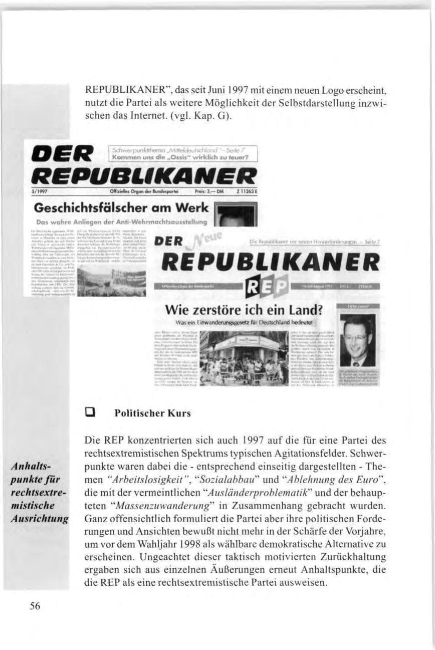 Seite 58 des Verfassungsschutzbericht 1997 Baden-Württemberg