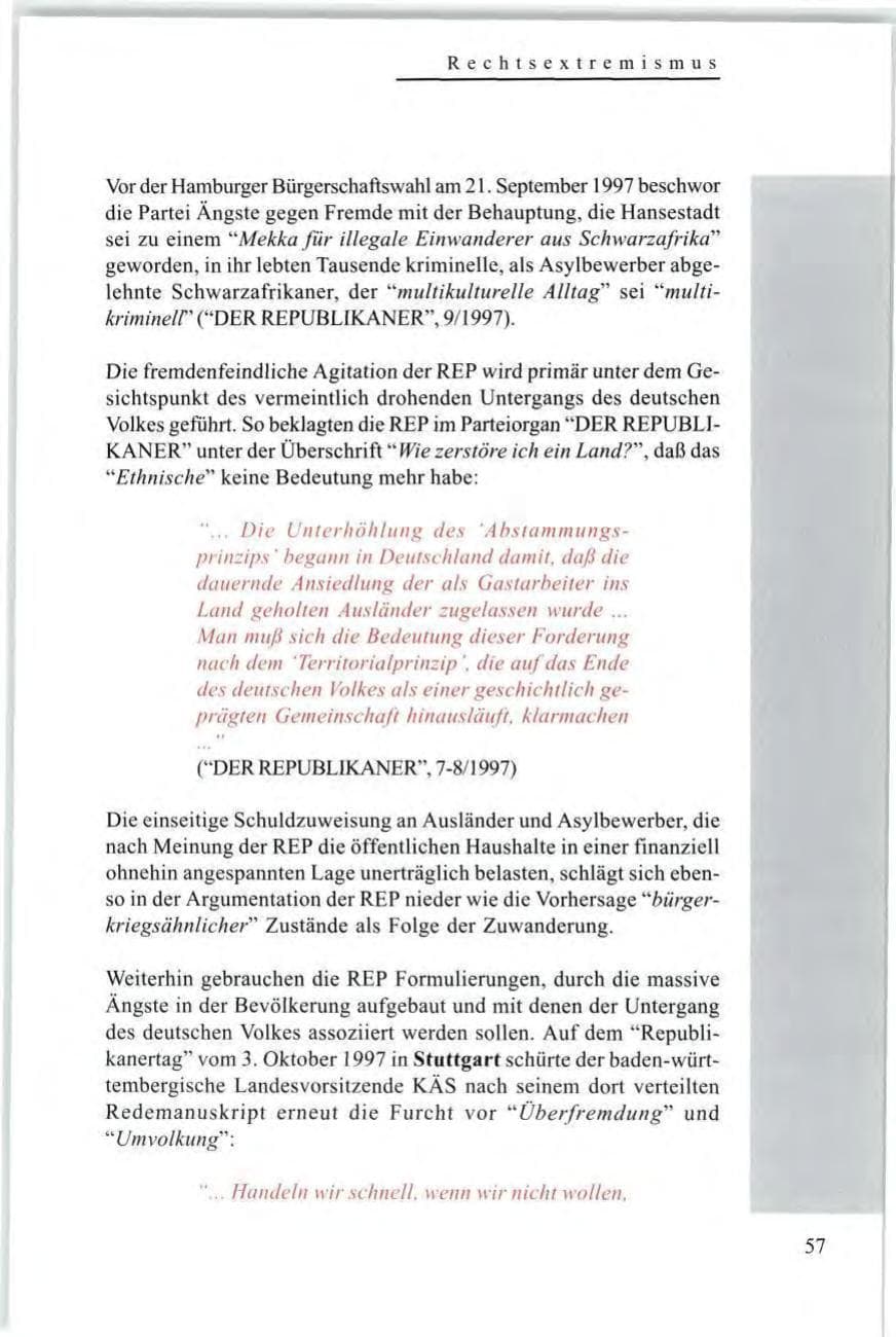 Seite 59 des Verfassungsschutzbericht 1997 Baden-Württemberg