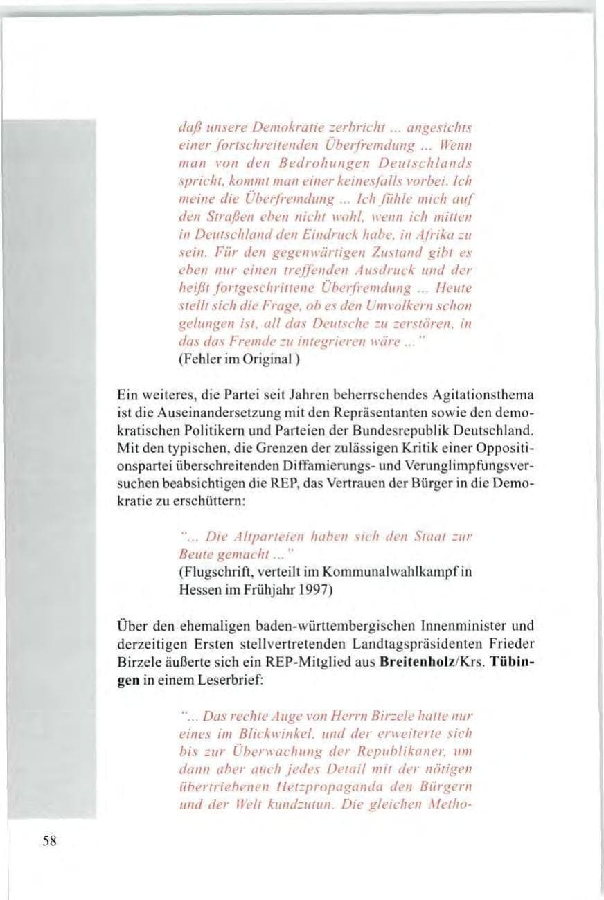 Seite 60 des Verfassungsschutzbericht 1997 Baden-Württemberg