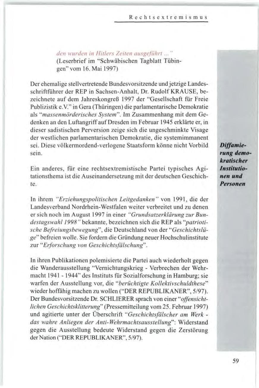 Seite 61 des Verfassungsschutzbericht 1997 Baden-Württemberg