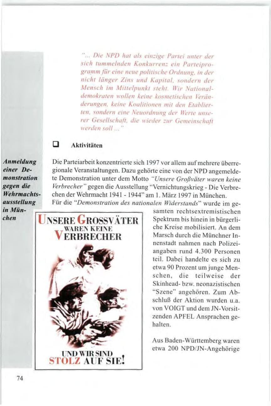Seite 76 des Verfassungsschutzbericht 1997 Baden-Württemberg