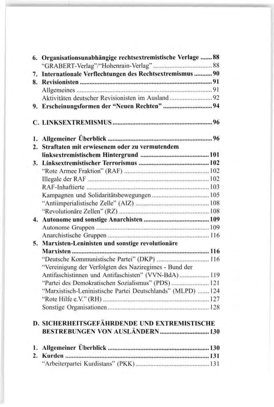 Seite 9 des Verfassungsschutzbericht 1997 Baden-Württemberg