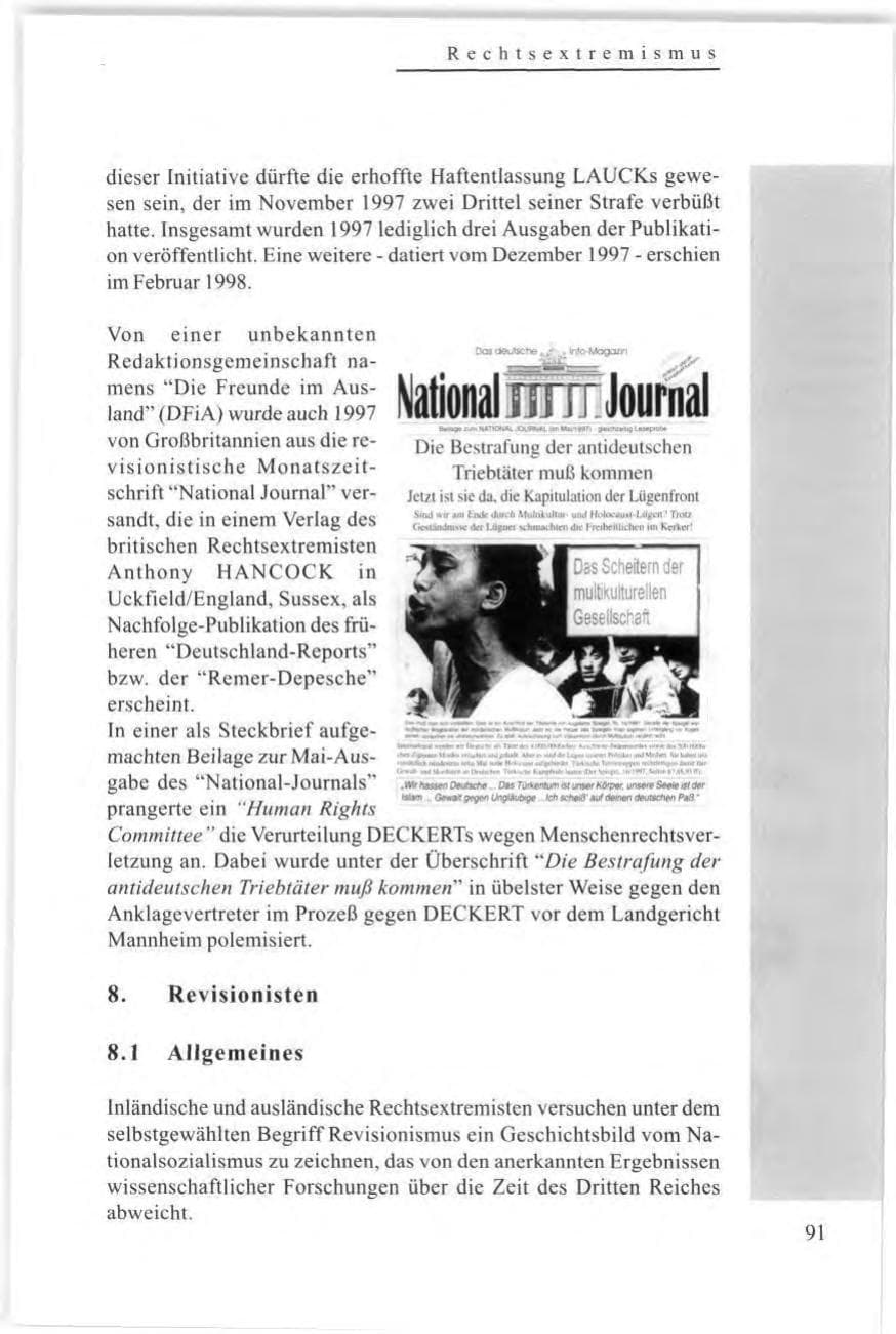 Seite 93 des Verfassungsschutzbericht 1997 Baden-Württemberg