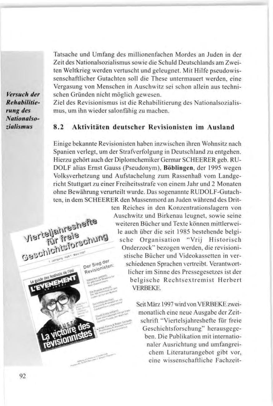 Seite 94 des Verfassungsschutzbericht 1997 Baden-Württemberg