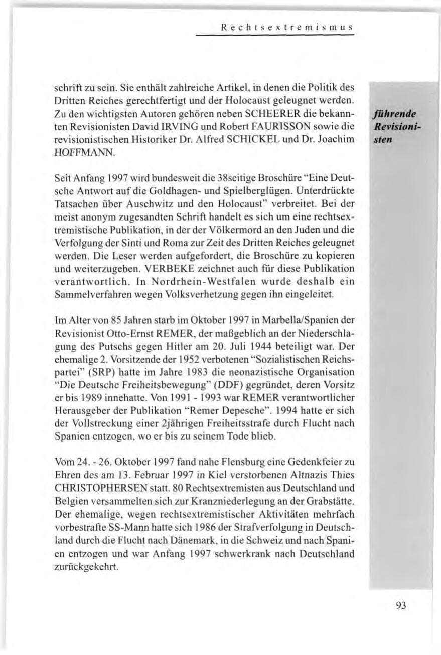 Seite 95 des Verfassungsschutzbericht 1997 Baden-Württemberg