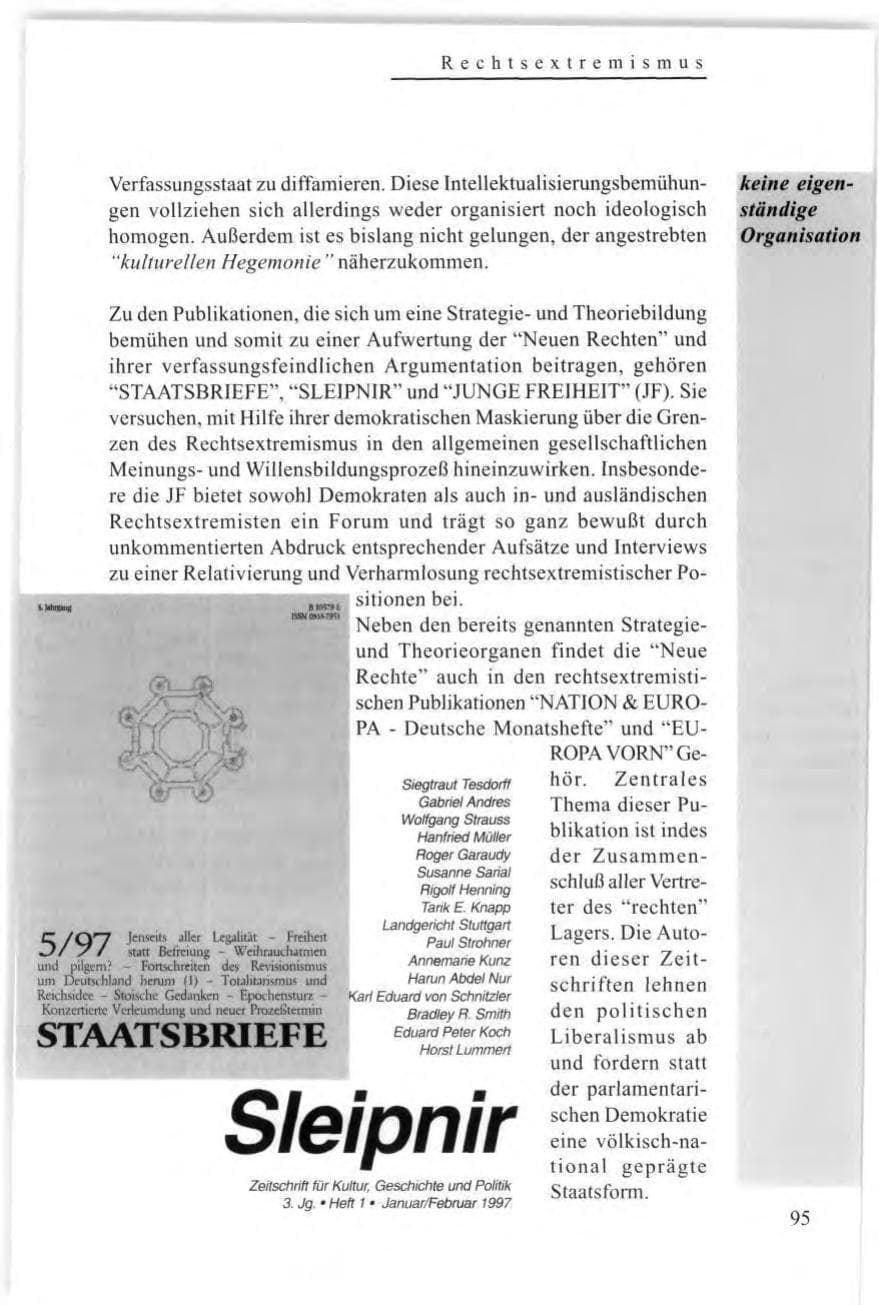 Seite 97 des Verfassungsschutzbericht 1997 Baden-Württemberg