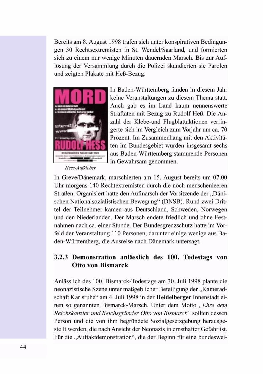 Seite 27 des Verfassungsschutzbericht 1998 Baden-Württemberg