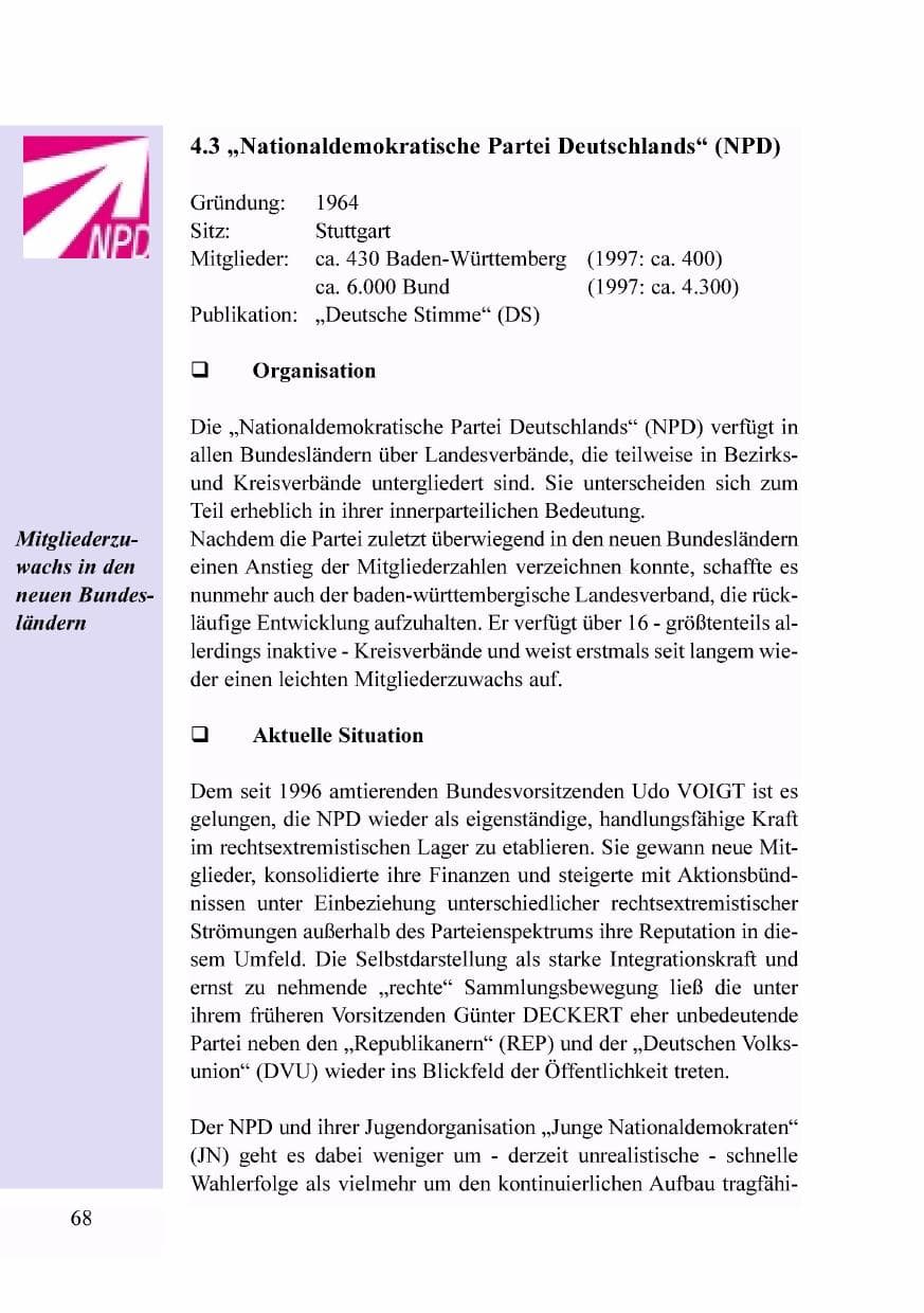 Seite 51 des Verfassungsschutzbericht 1998 Baden-Württemberg