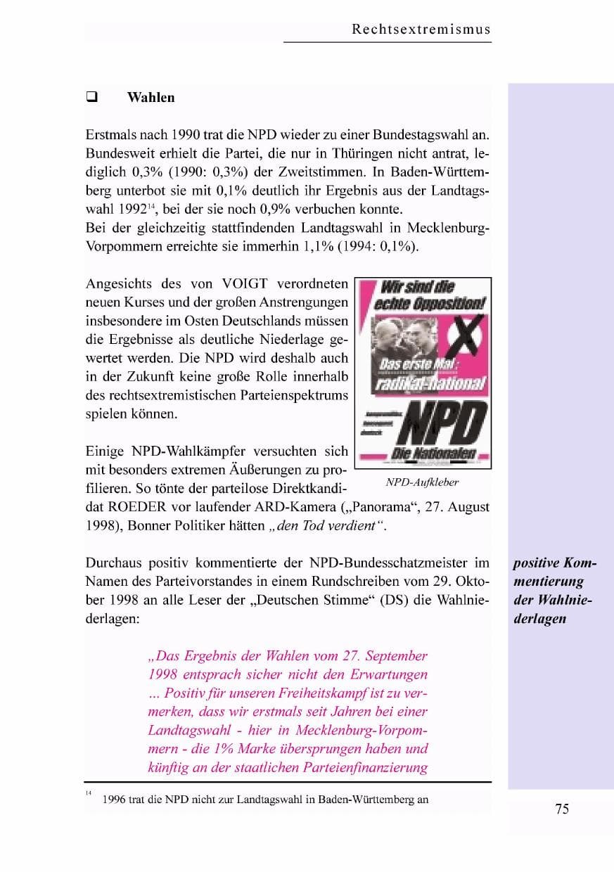 Seite 58 des Verfassungsschutzbericht 1998 Baden-Württemberg