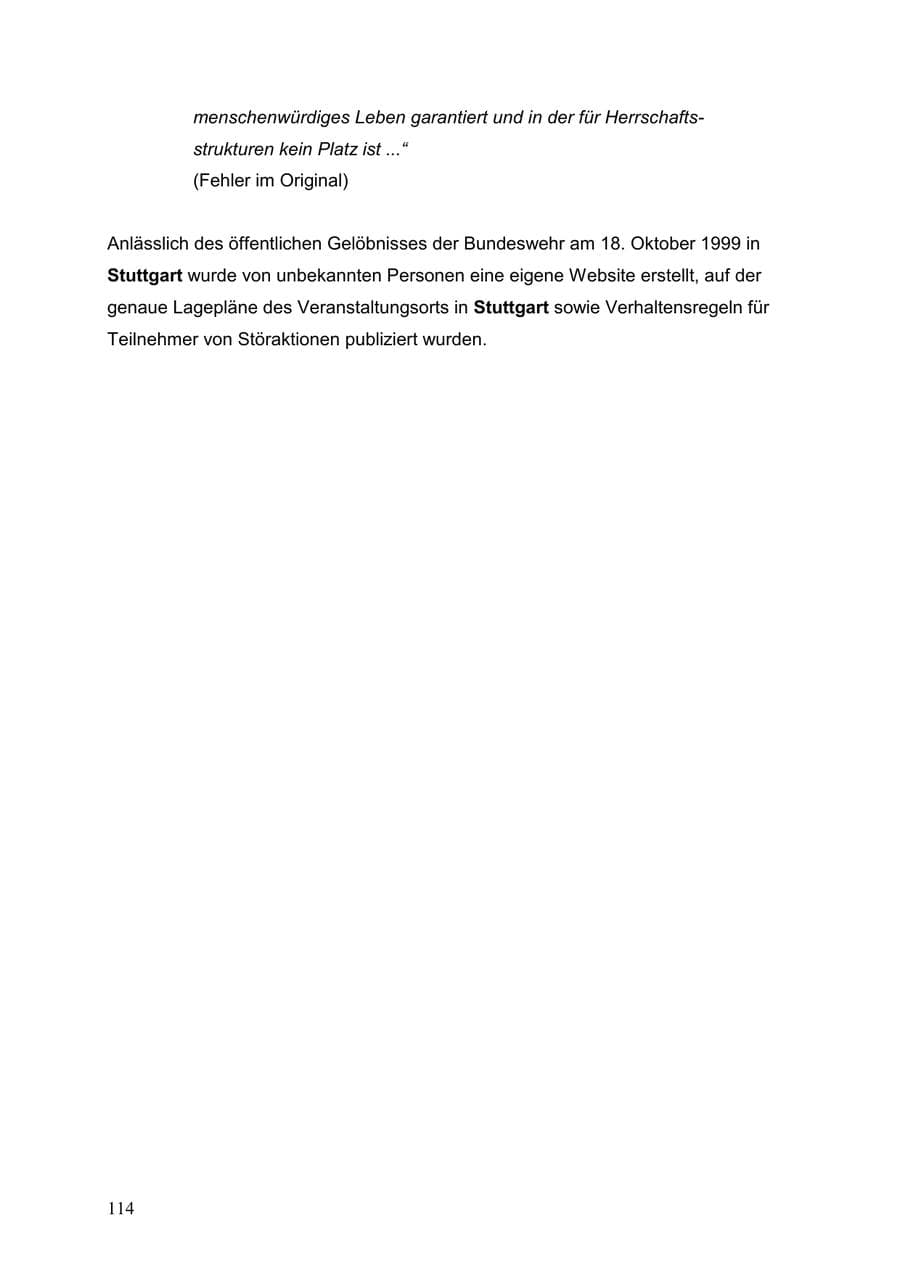 Seite 114 des Verfassungsschutzbericht 1999 Baden-Württemberg