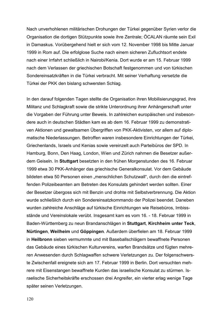Seite 120 des Verfassungsschutzbericht 1999 Baden-Württemberg