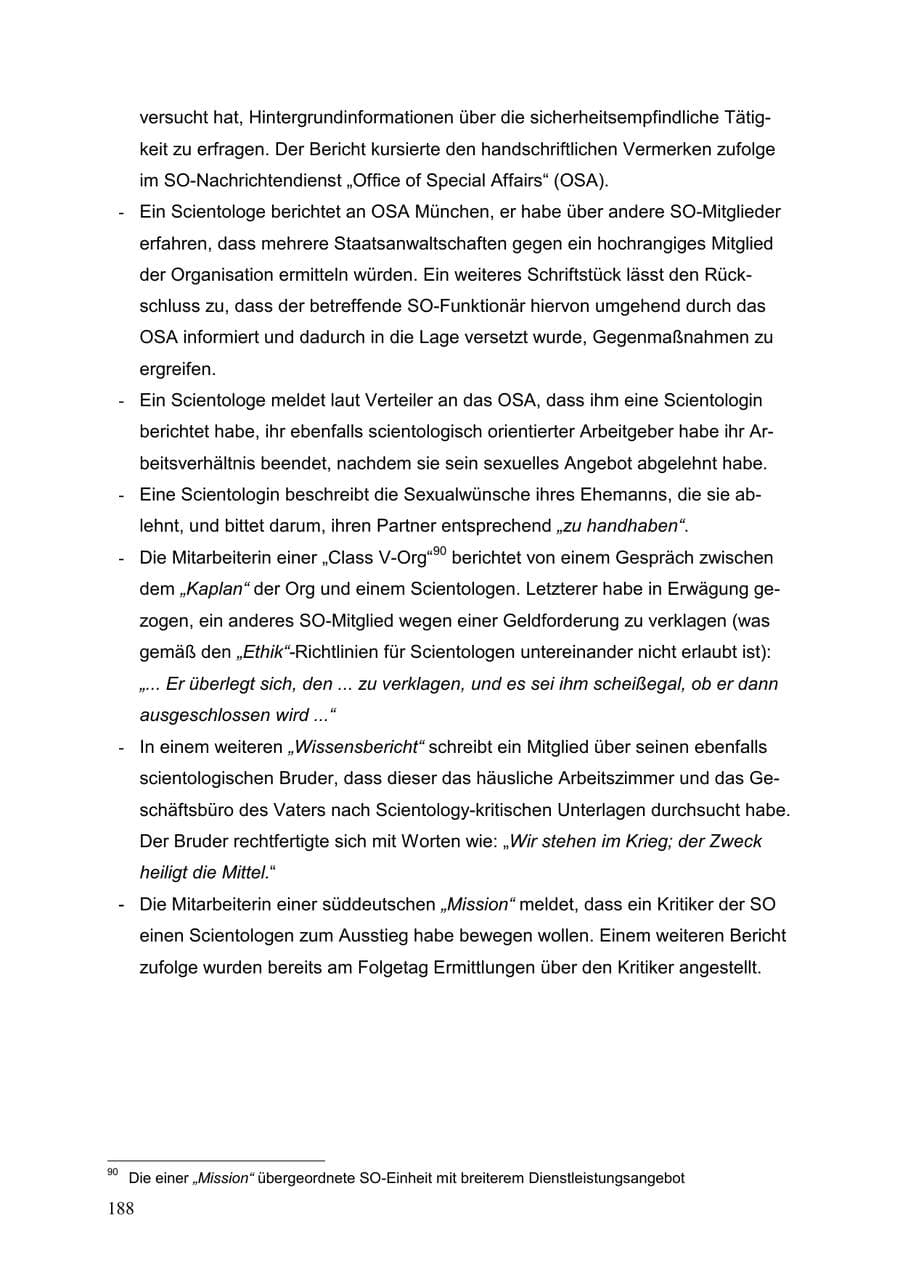 Seite 188 des Verfassungsschutzbericht 1999 Baden-Württemberg