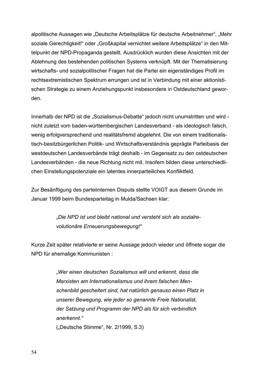 Seite 54 des Verfassungsschutzbericht 1999 Baden-Württemberg
