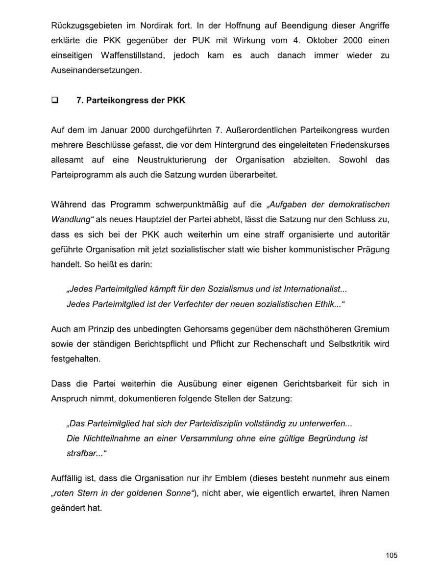 Seite 105 des Verfassungsschutzbericht 2000 Baden-Württemberg
