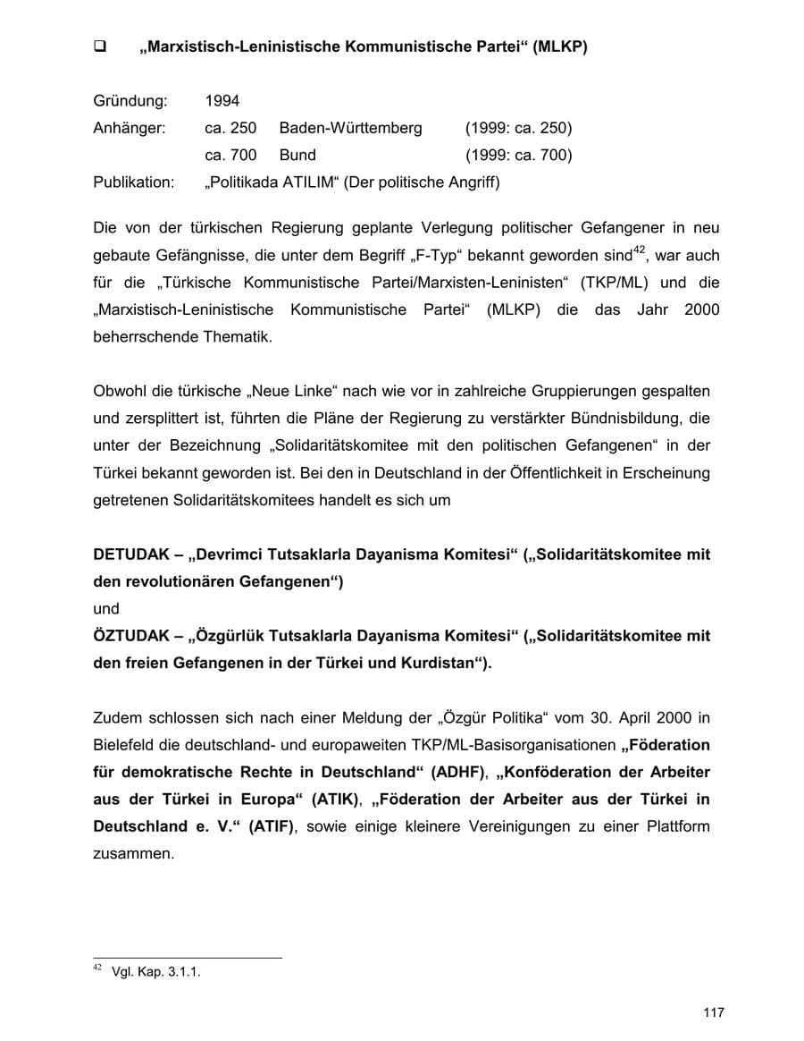Seite 117 des Verfassungsschutzbericht 2000 Baden-Württemberg
