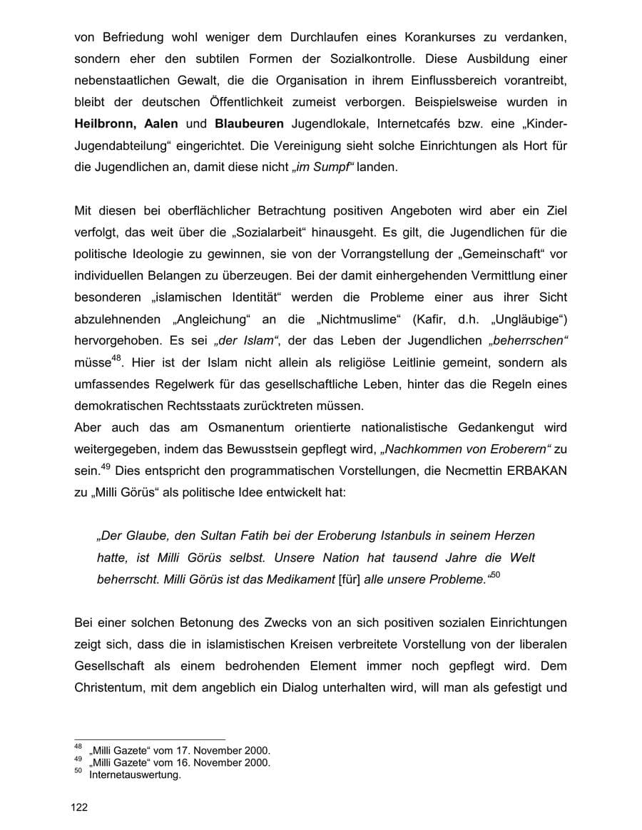 Seite 122 des Verfassungsschutzbericht 2000 Baden-Württemberg