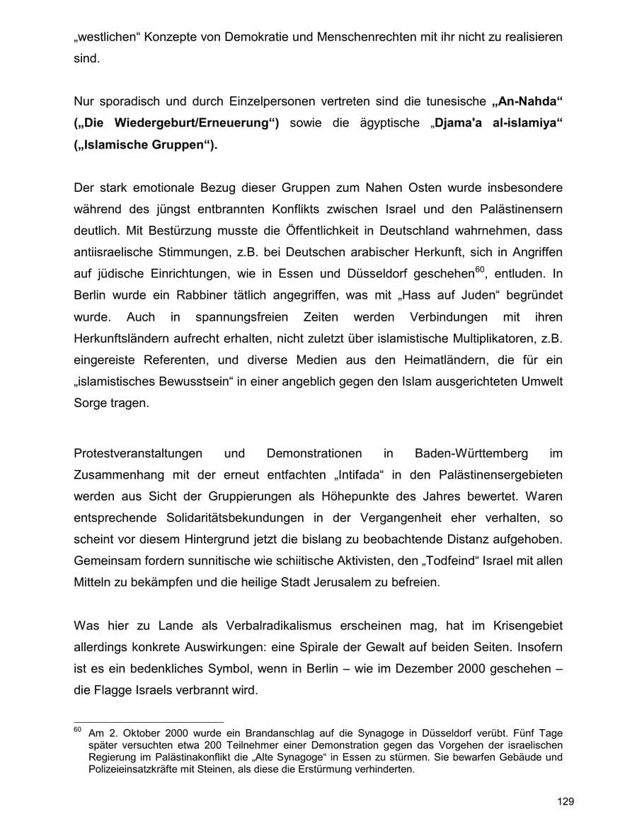 Seite 129 des Verfassungsschutzbericht 2000 Baden-Württemberg