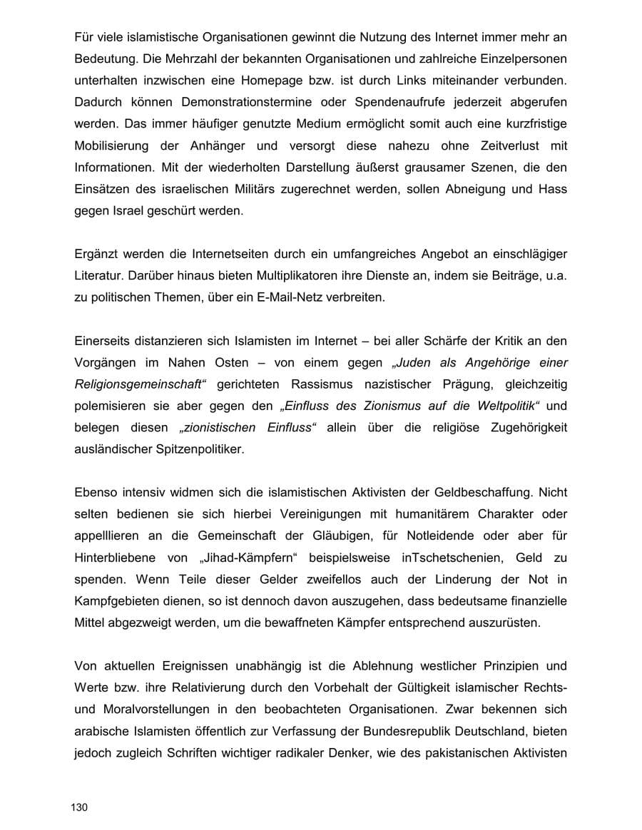 Seite 130 des Verfassungsschutzbericht 2000 Baden-Württemberg
