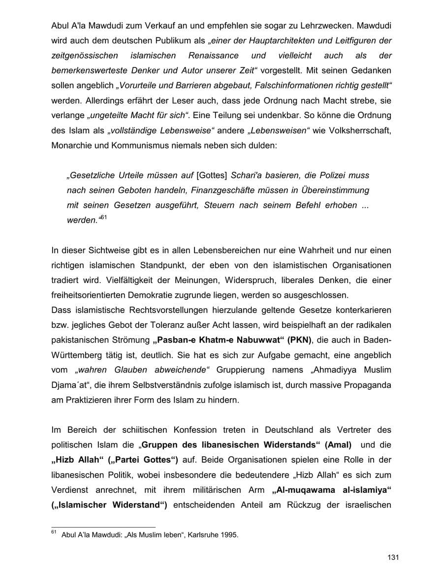 Seite 131 des Verfassungsschutzbericht 2000 Baden-Württemberg