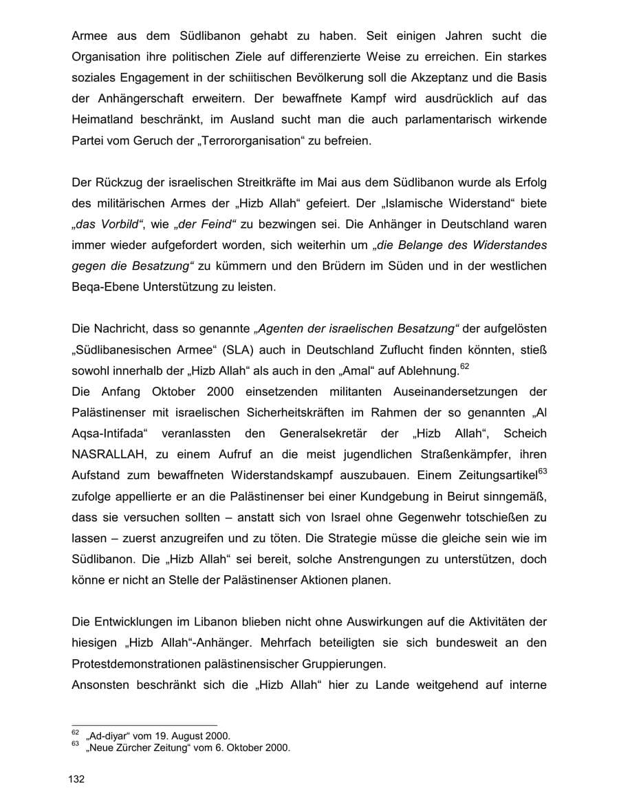 Seite 132 des Verfassungsschutzbericht 2000 Baden-Württemberg