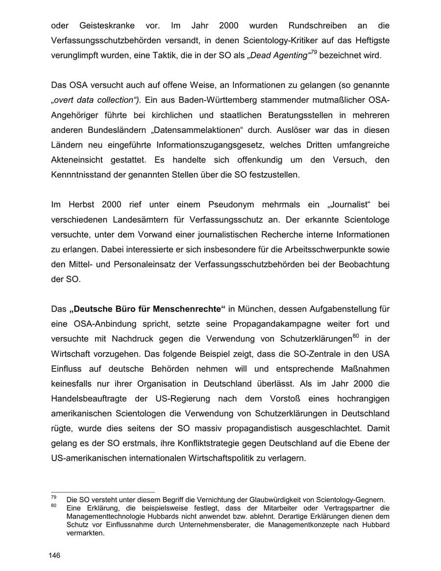 Seite 146 des Verfassungsschutzbericht 2000 Baden-Württemberg