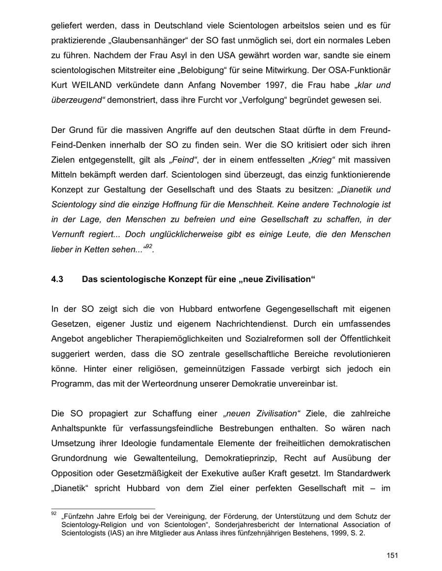 Seite 151 des Verfassungsschutzbericht 2000 Baden-Württemberg