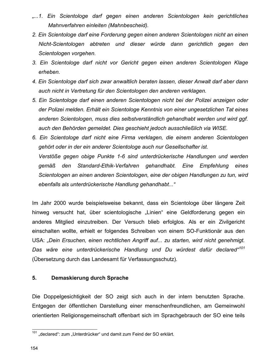 Seite 154 des Verfassungsschutzbericht 2000 Baden-Württemberg