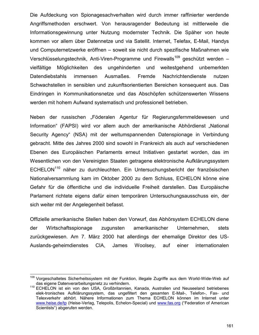 Seite 161 des Verfassungsschutzbericht 2000 Baden-Württemberg