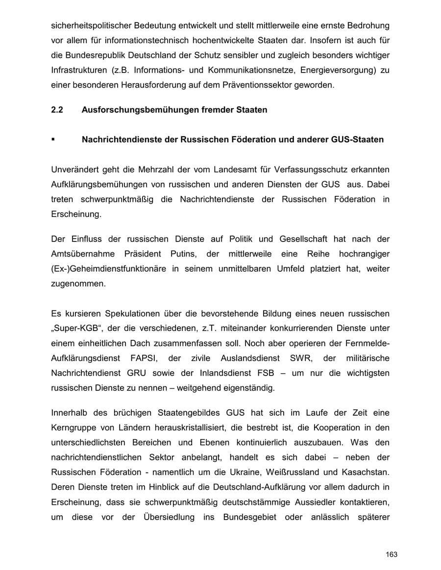 Seite 163 des Verfassungsschutzbericht 2000 Baden-Württemberg