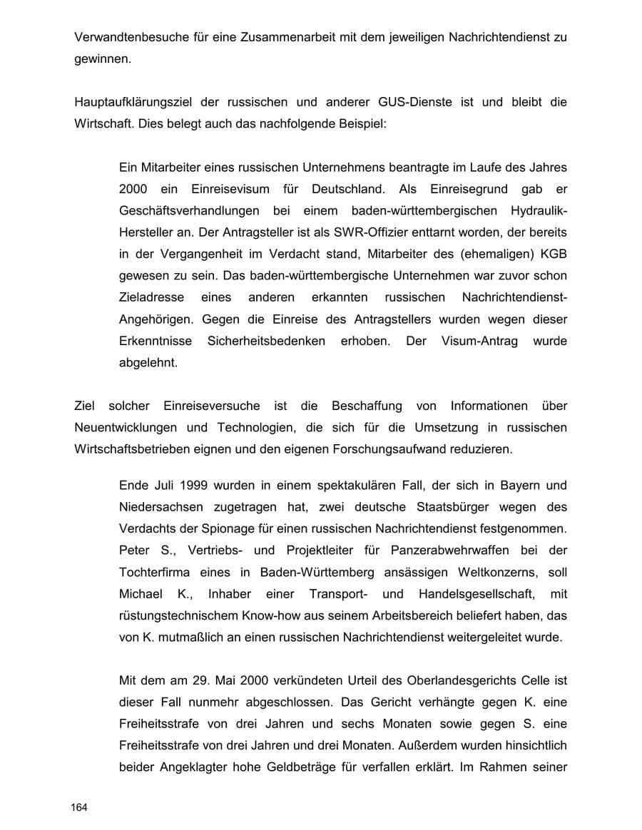 Seite 164 des Verfassungsschutzbericht 2000 Baden-Württemberg