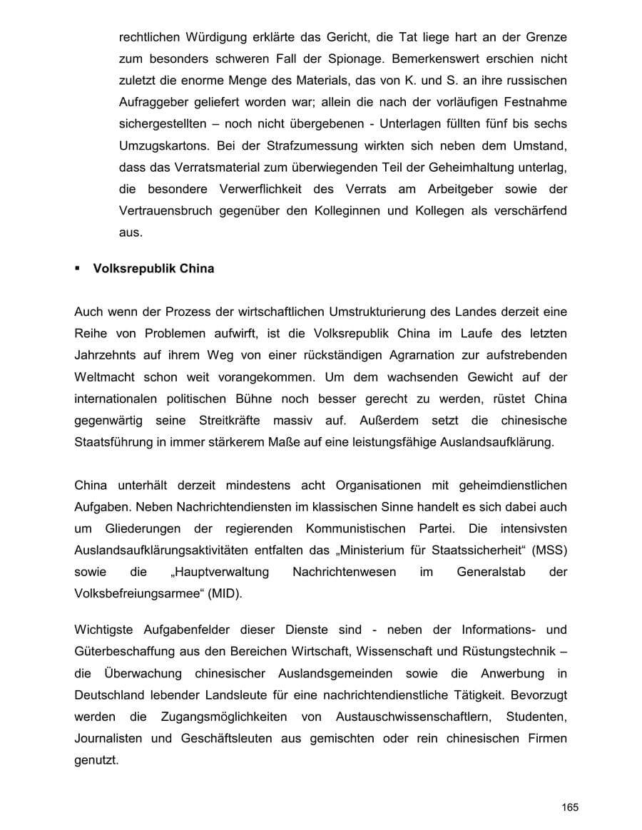 Seite 165 des Verfassungsschutzbericht 2000 Baden-Württemberg