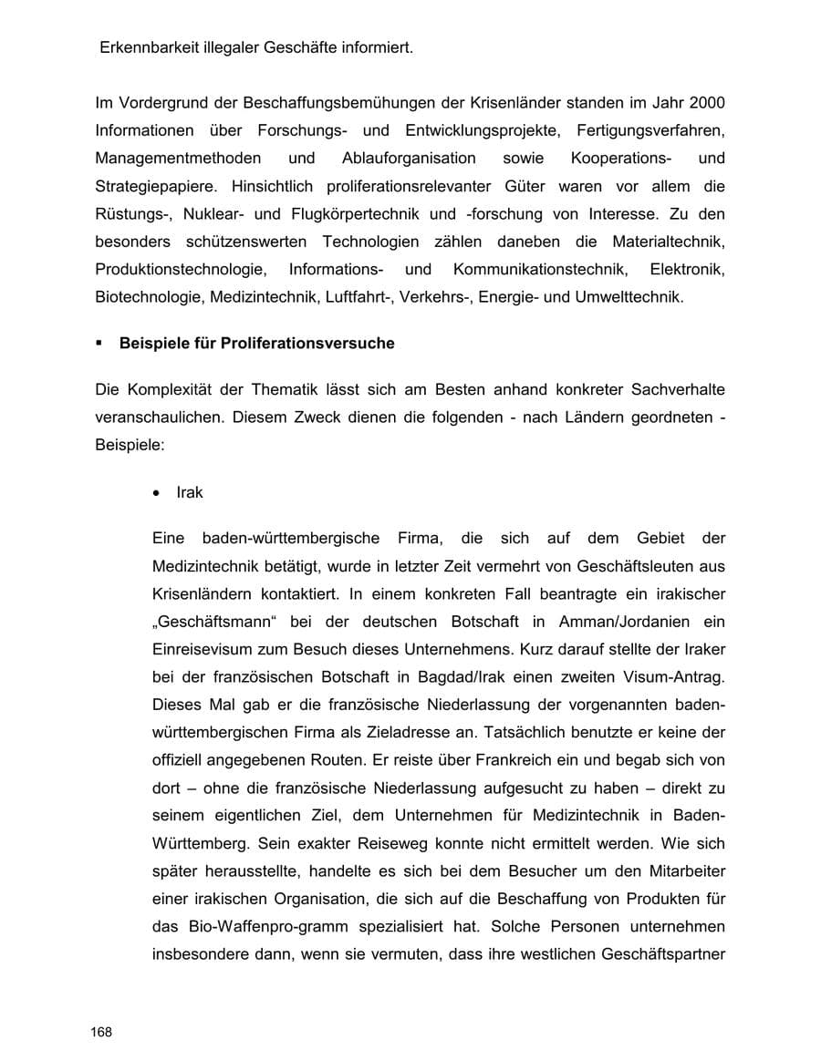 Seite 168 des Verfassungsschutzbericht 2000 Baden-Württemberg